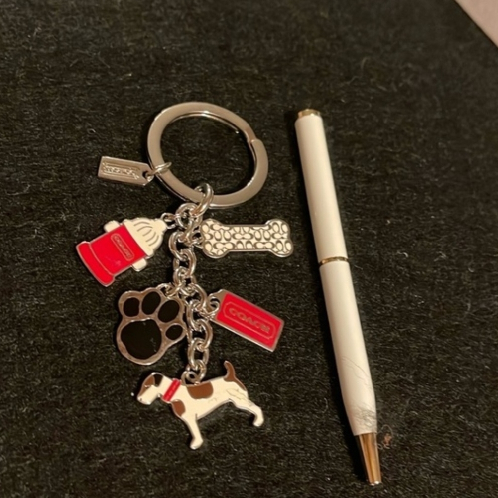 COACH Dog Keychain & COACH Ink Pen - Picture 7 of 8